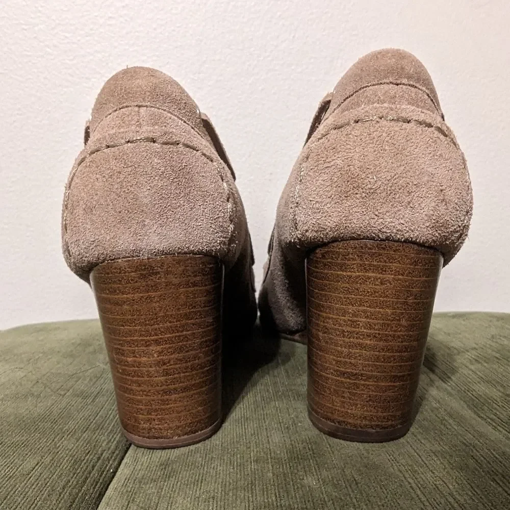 Michael Kors Pump Taupe Suede Bow Wedged Moccasins 7.5
